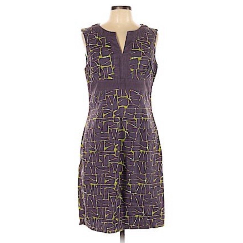Boden Purple and Green Patterned Dress